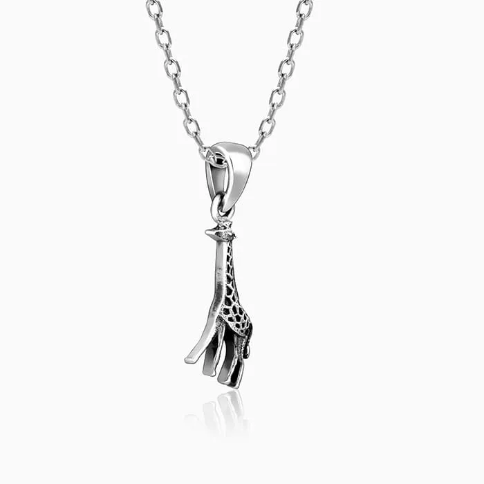 Silver Cute Giraffe Pendant with Link Chain Giva