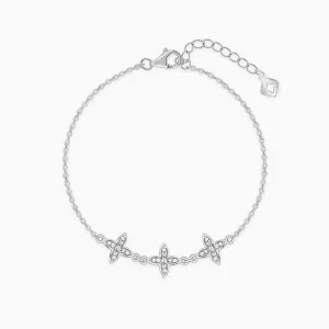 Silver Flower Sparkle Bracelet Giva