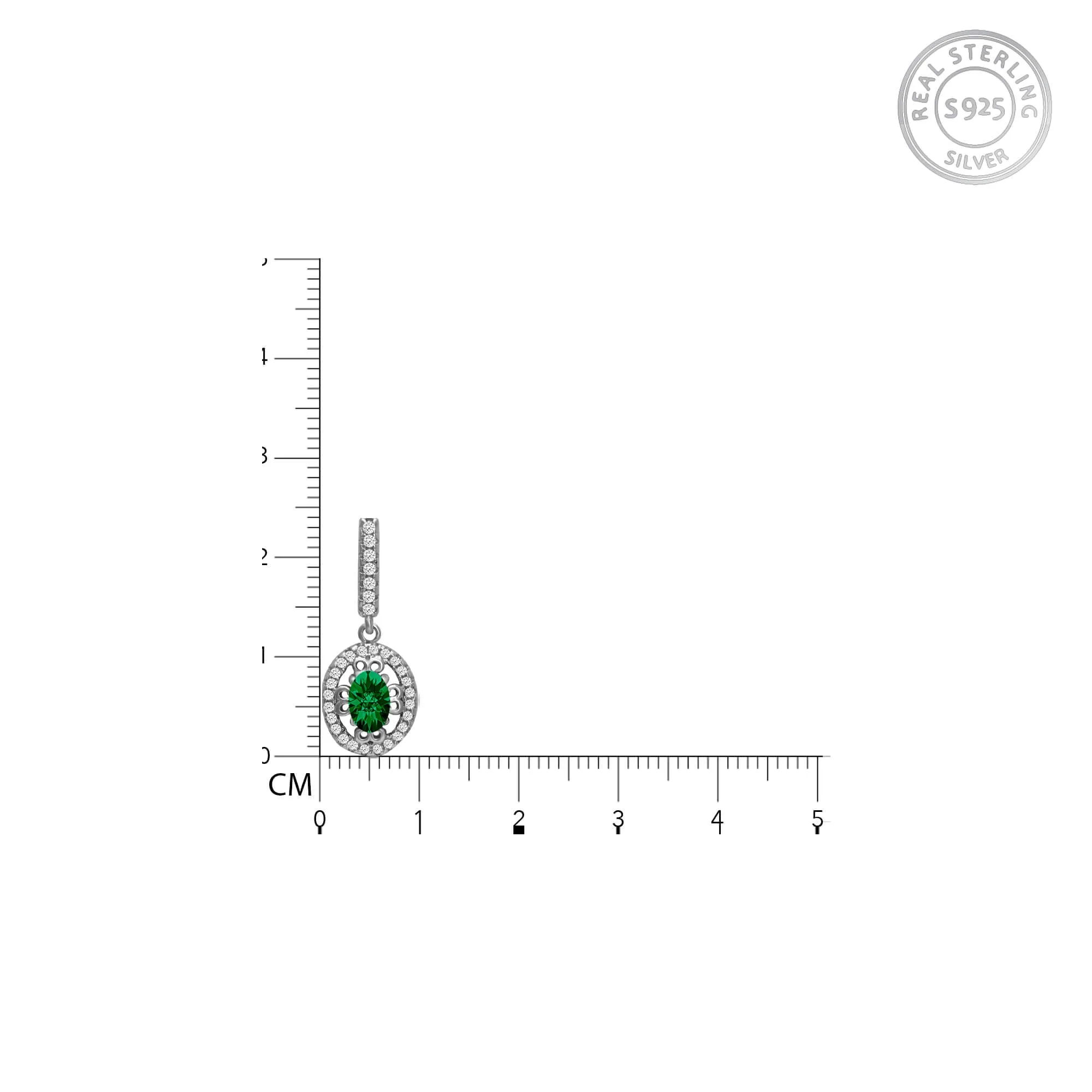 Silver Forest Green Drop Earrings Giva
