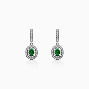 Silver Forest Green Drop Earrings Giva
