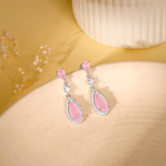 Silver Gleaming Drop Earrings Giva