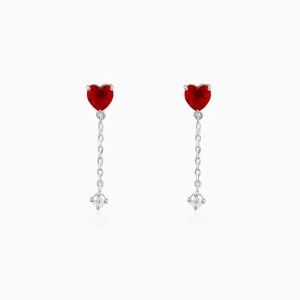 Silver Heart Drop Danglers Giva