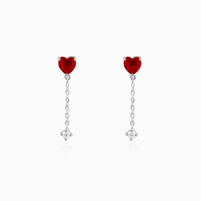 Silver Heart Drop Danglers Giva