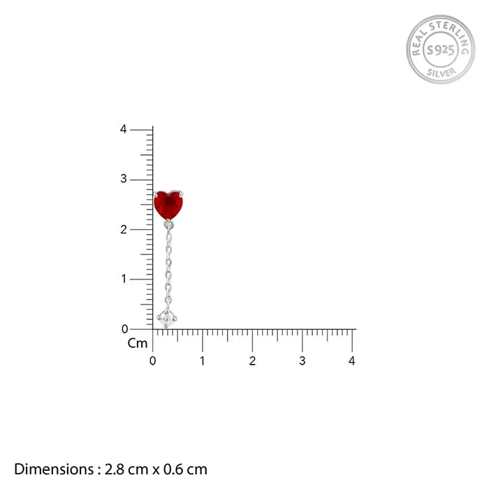 Silver Heart Drop Danglers Giva