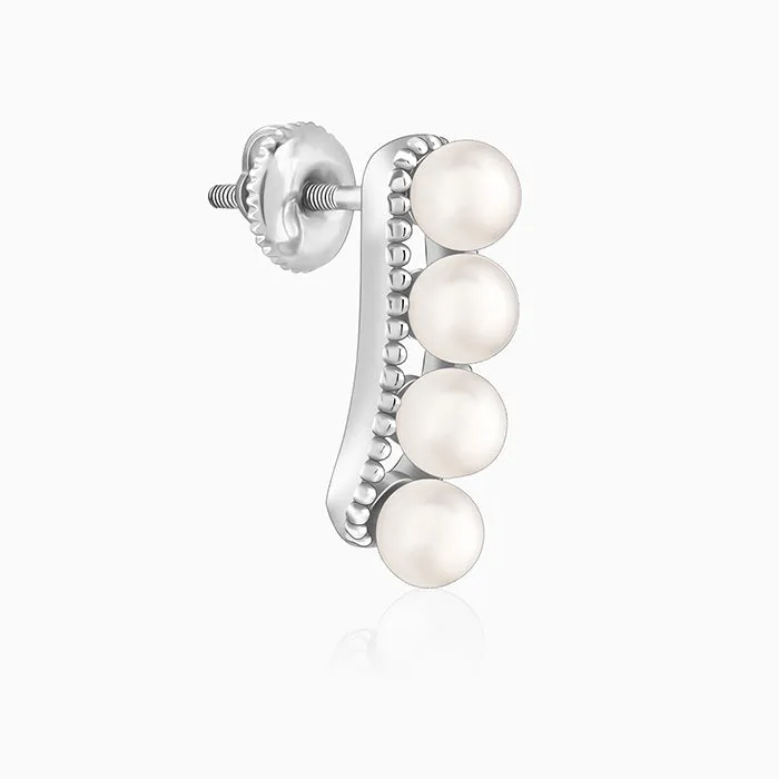 Silver Inspiring Pearl Studs Giva