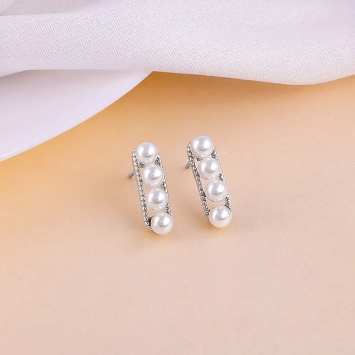 Silver Inspiring Pearl Studs Giva