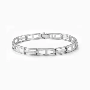 Silver Jazzy Link Bracelet For Him Giva