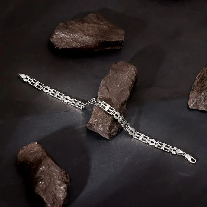 Silver Kingpin Bracelet For Him Giva
