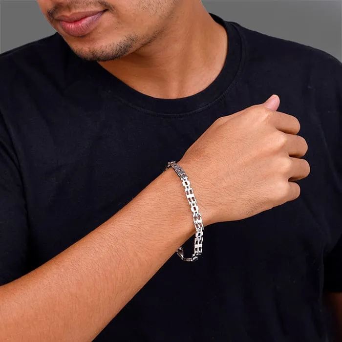 Silver Kingpin Bracelet For Him Giva