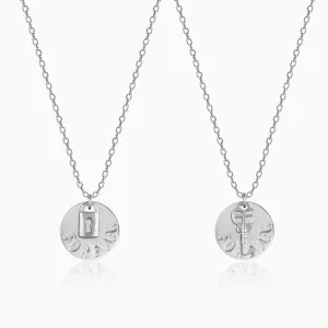 Silver Lock and Key Necklace for Couples Giva