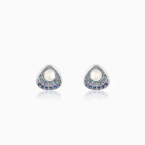 Silver Pearl in a Shell Stud Earrings Giva
