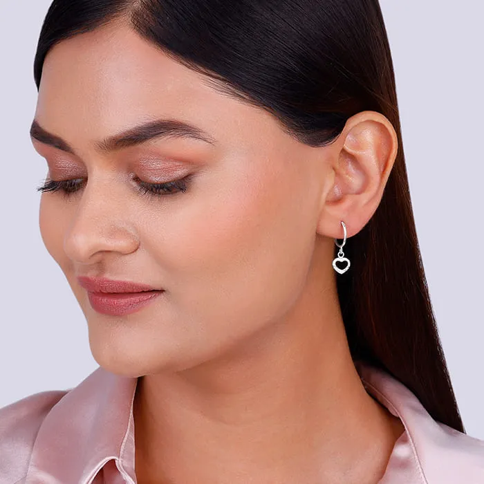 Silver Small Heart Drop Earrings Giva