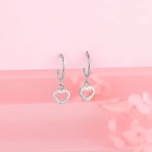 Silver Small Heart Drop Earrings Giva
