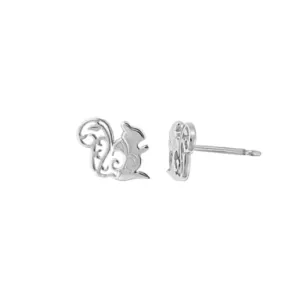 Silver Squirrel Earring Studs