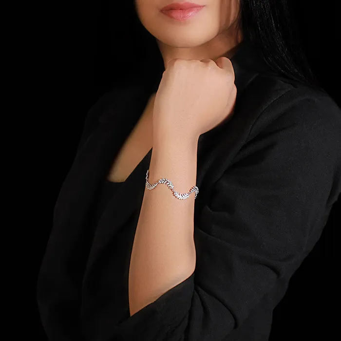 Silver Woven Leaf Bracelet Giva