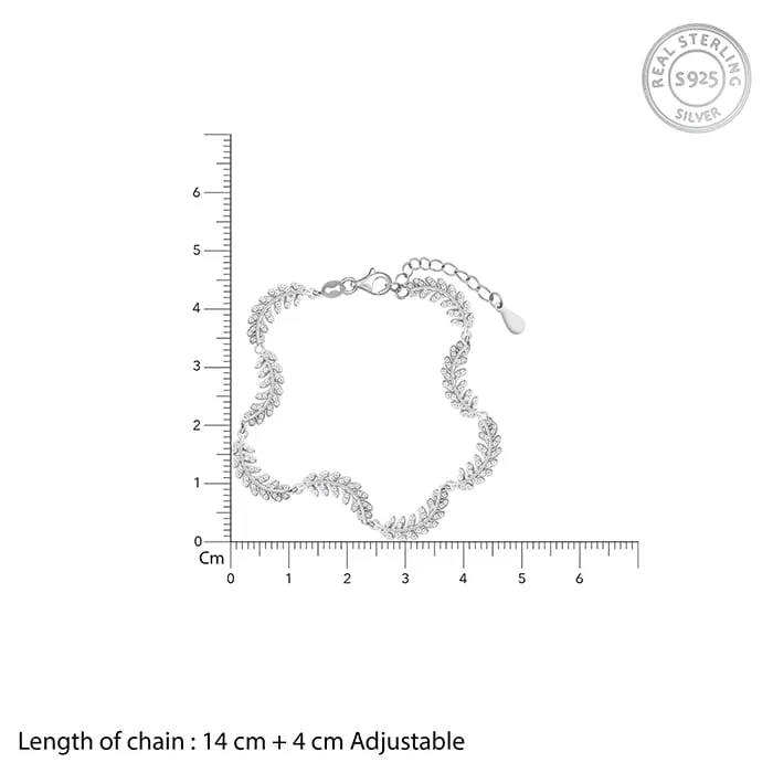 Silver Woven Leaf Bracelet Giva