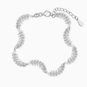 Silver Woven Leaf Bracelet Giva
