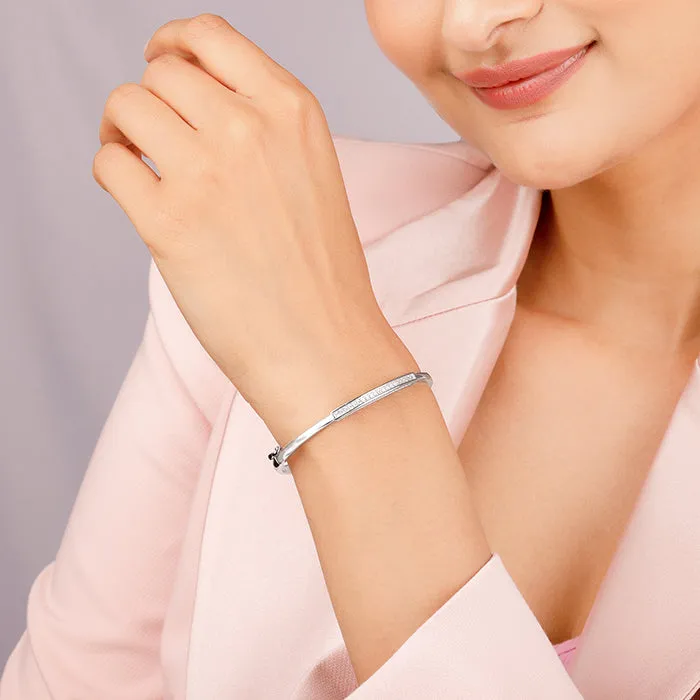 Silver Zircon Baguette Cuff Bracelet Giva
