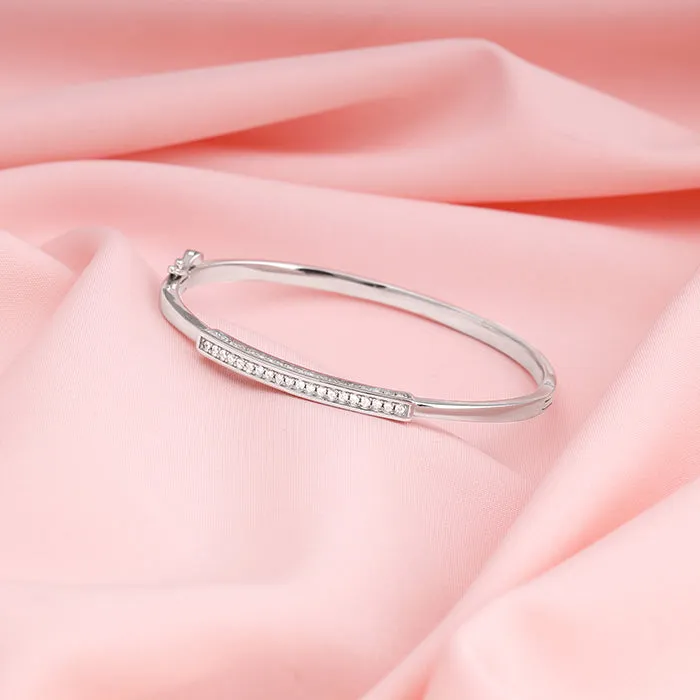 Silver Zircon Baguette Cuff Bracelet Giva