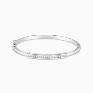 Silver Zircon Baguette Cuff Bracelet Giva