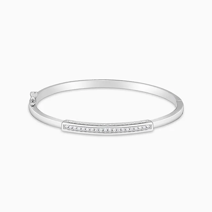 Silver Zircon Baguette Cuff Bracelet Giva