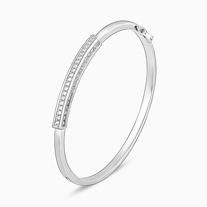 Silver Zircon Baguette Cuff Bracelet Giva