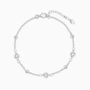 Silver Zircon High on Charm Bracelet Giva