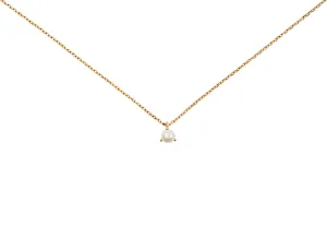 Simple Pearl 14K Gold Pendant Necklace