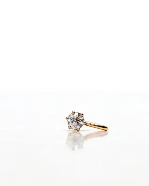 Simple Solitaire 18K Gold, Whitegold or Rosegold Pendant or Necklace w. Diamonds