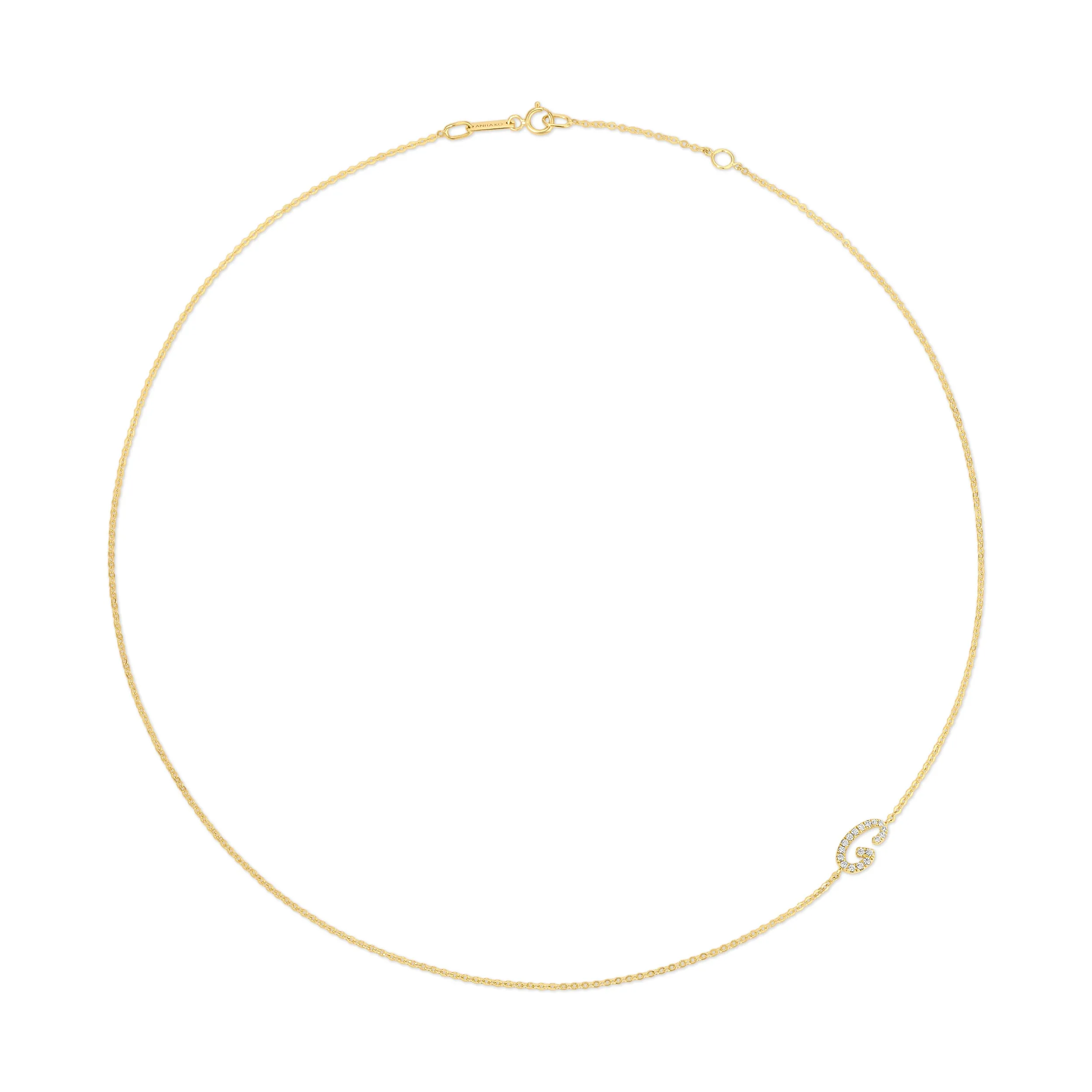 SINGLE DIAMOND INITIAL NECKLACE Anita Ko