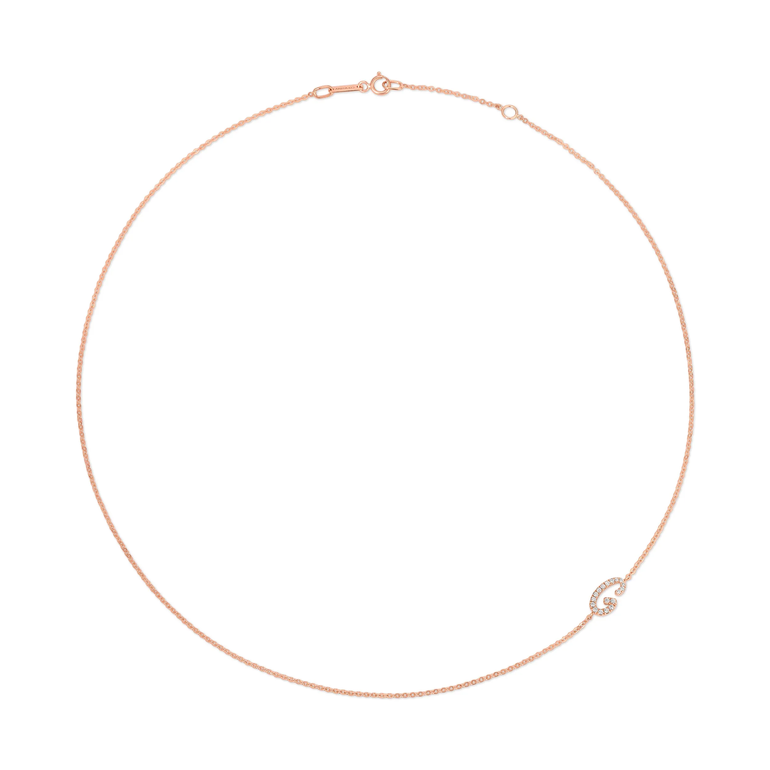 SINGLE DIAMOND INITIAL NECKLACE Anita Ko