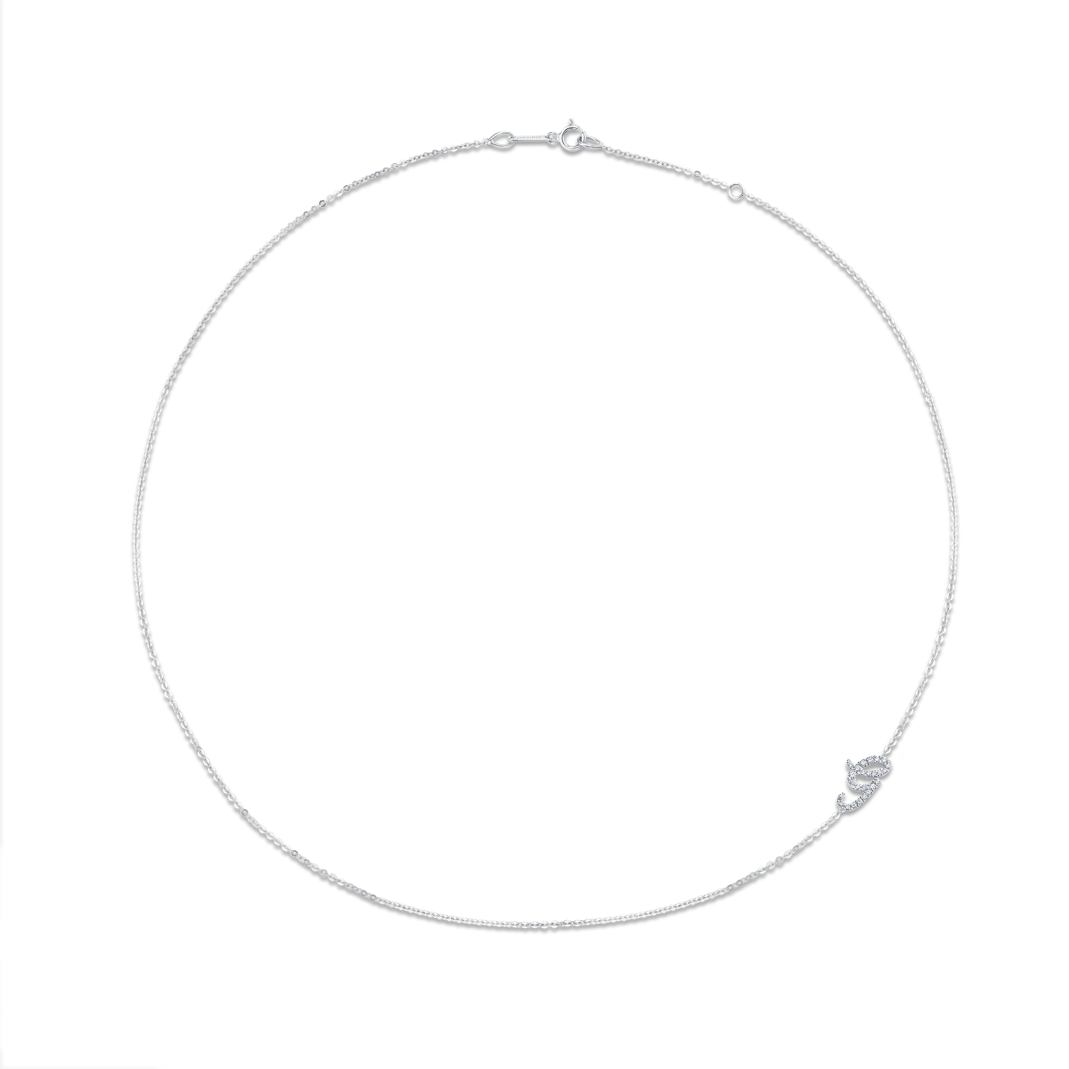 SINGLE DIAMOND INITIAL NECKLACE Anita Ko