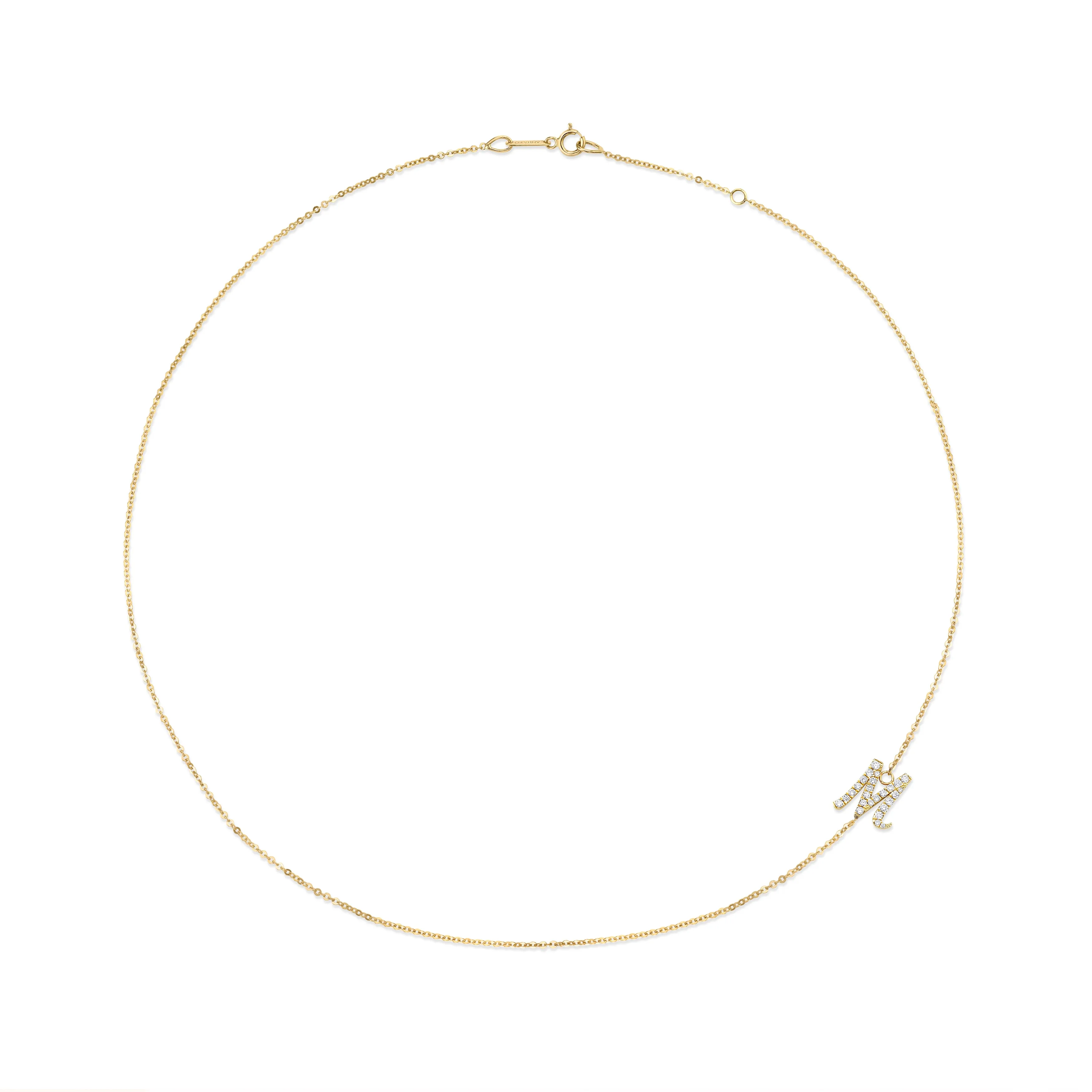 SINGLE DIAMOND INITIAL NECKLACE Anita Ko