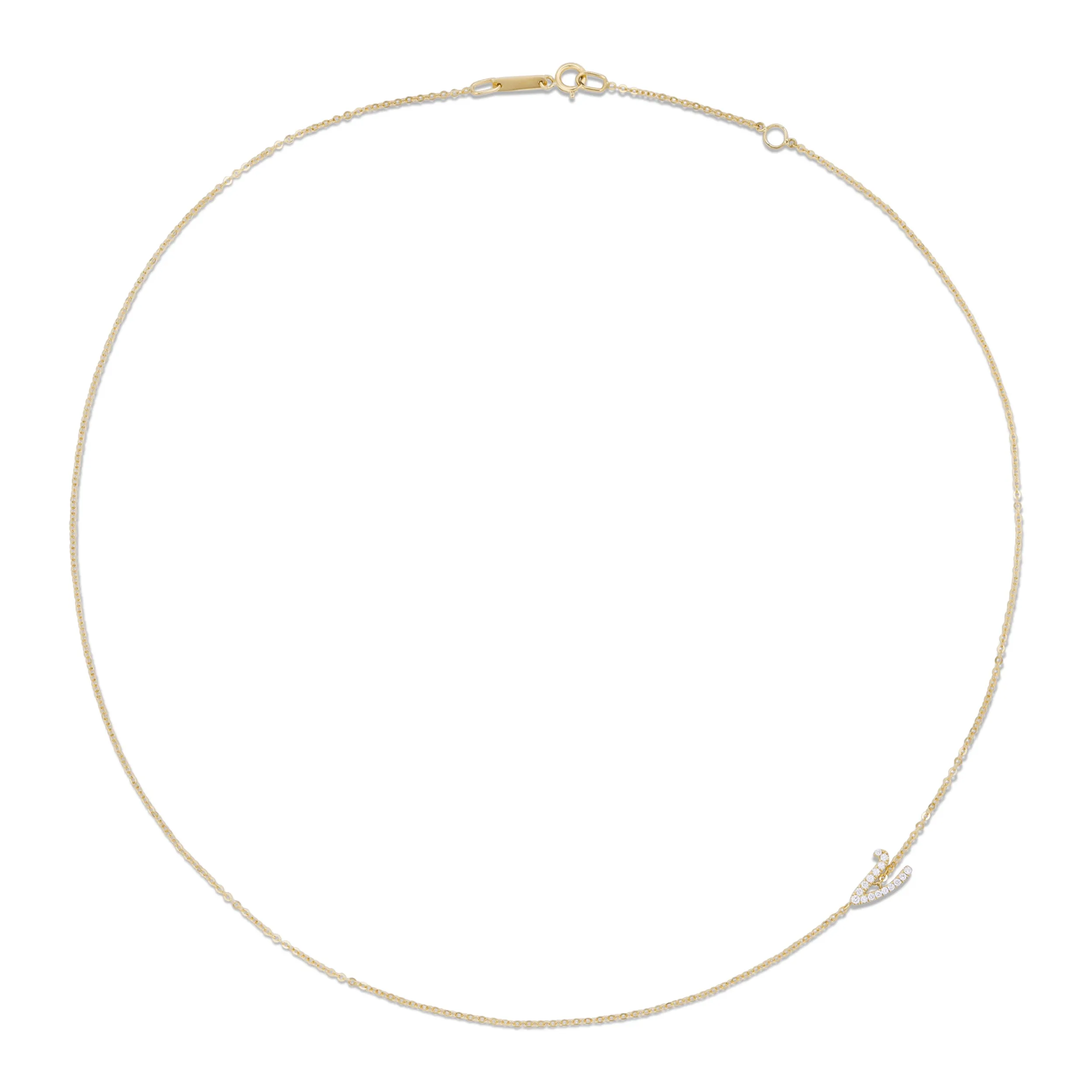 SINGLE DIAMOND INITIAL NECKLACE Anita Ko
