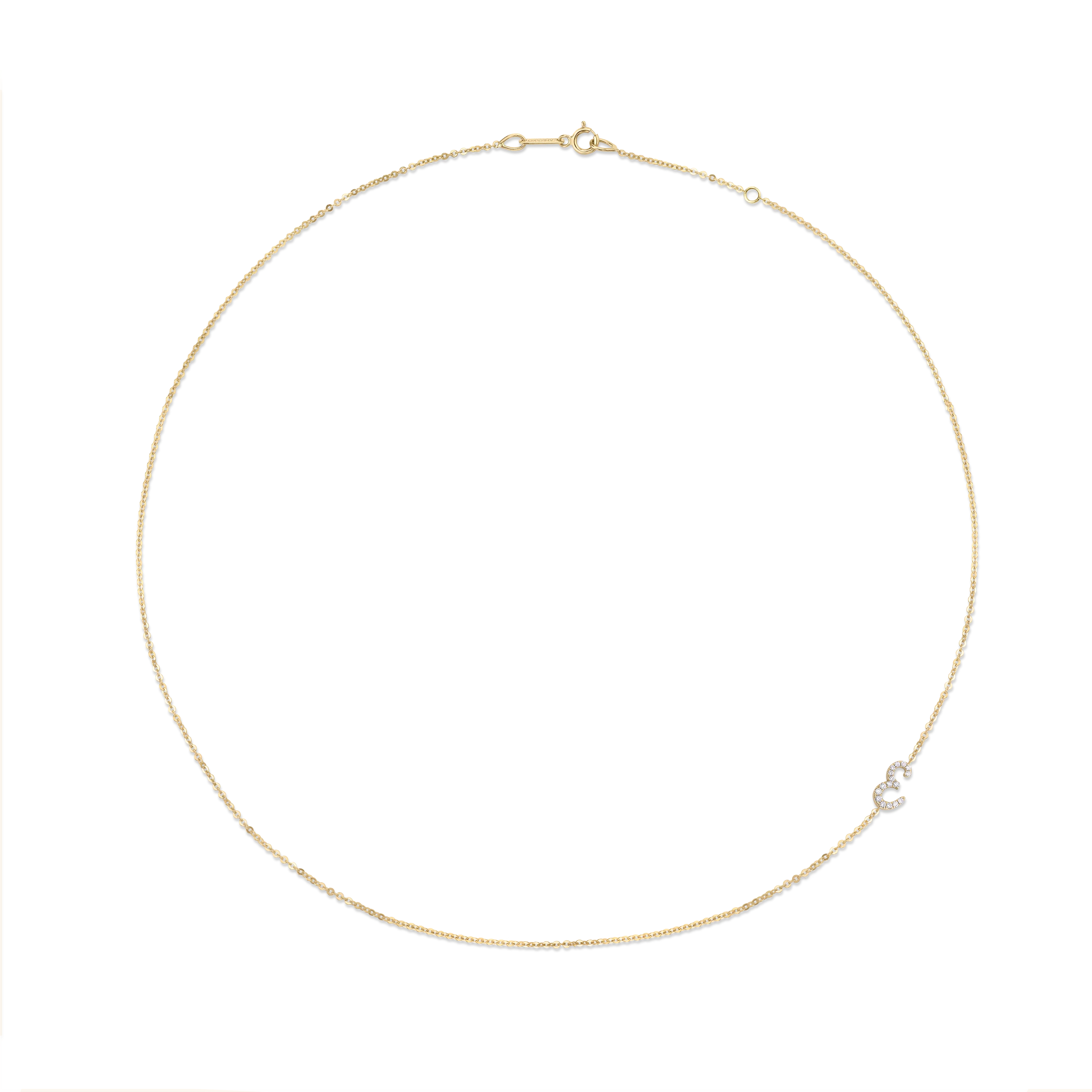 SINGLE DIAMOND INITIAL NECKLACE Anita Ko
