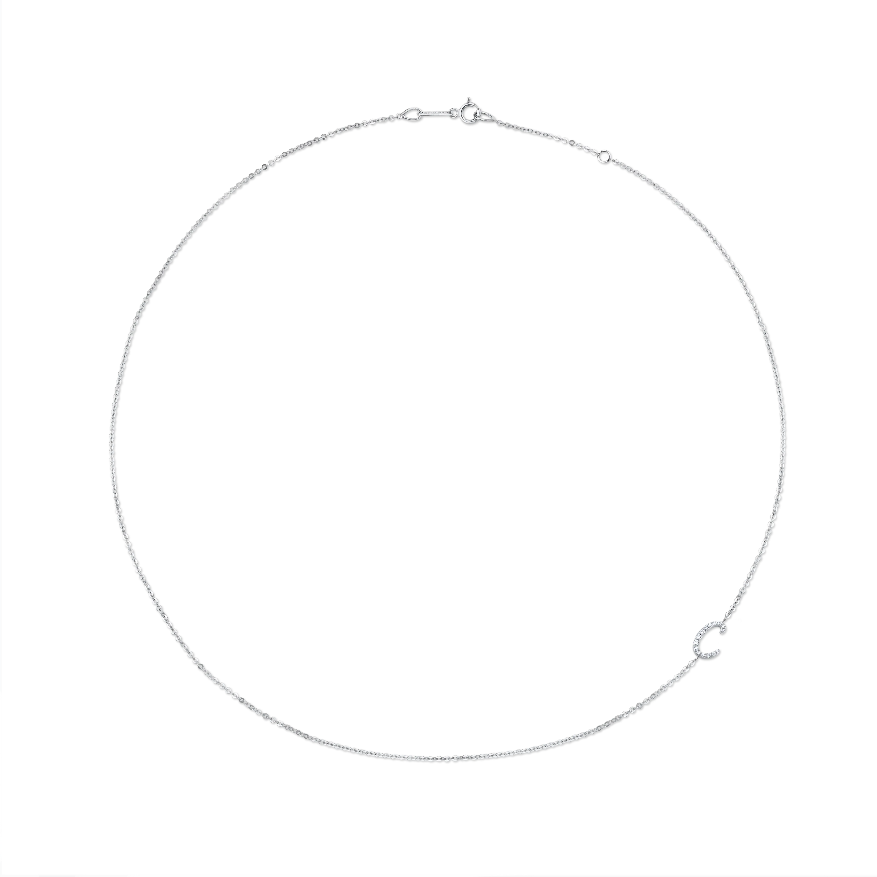 SINGLE DIAMOND INITIAL NECKLACE Anita Ko