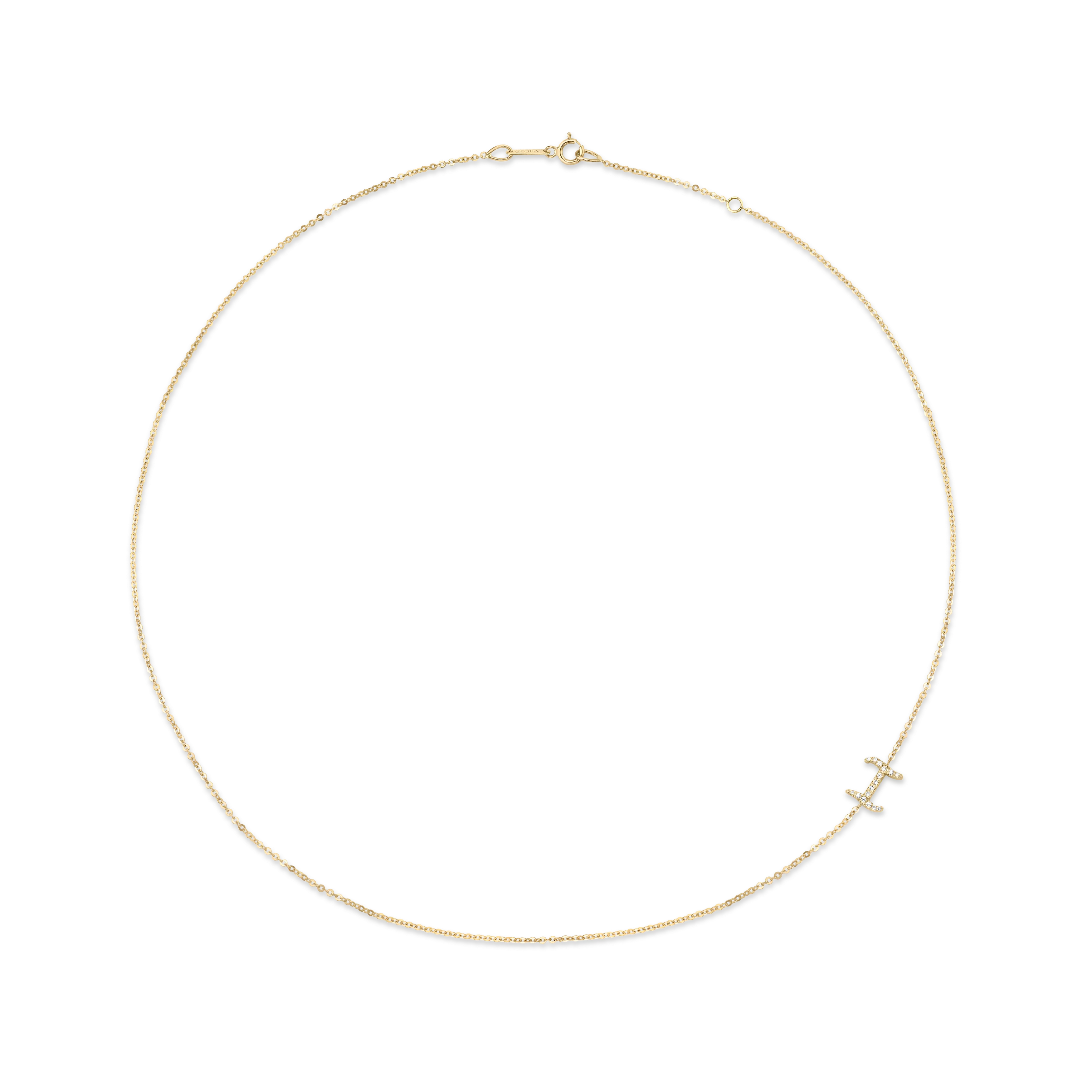 SINGLE DIAMOND INITIAL NECKLACE Anita Ko