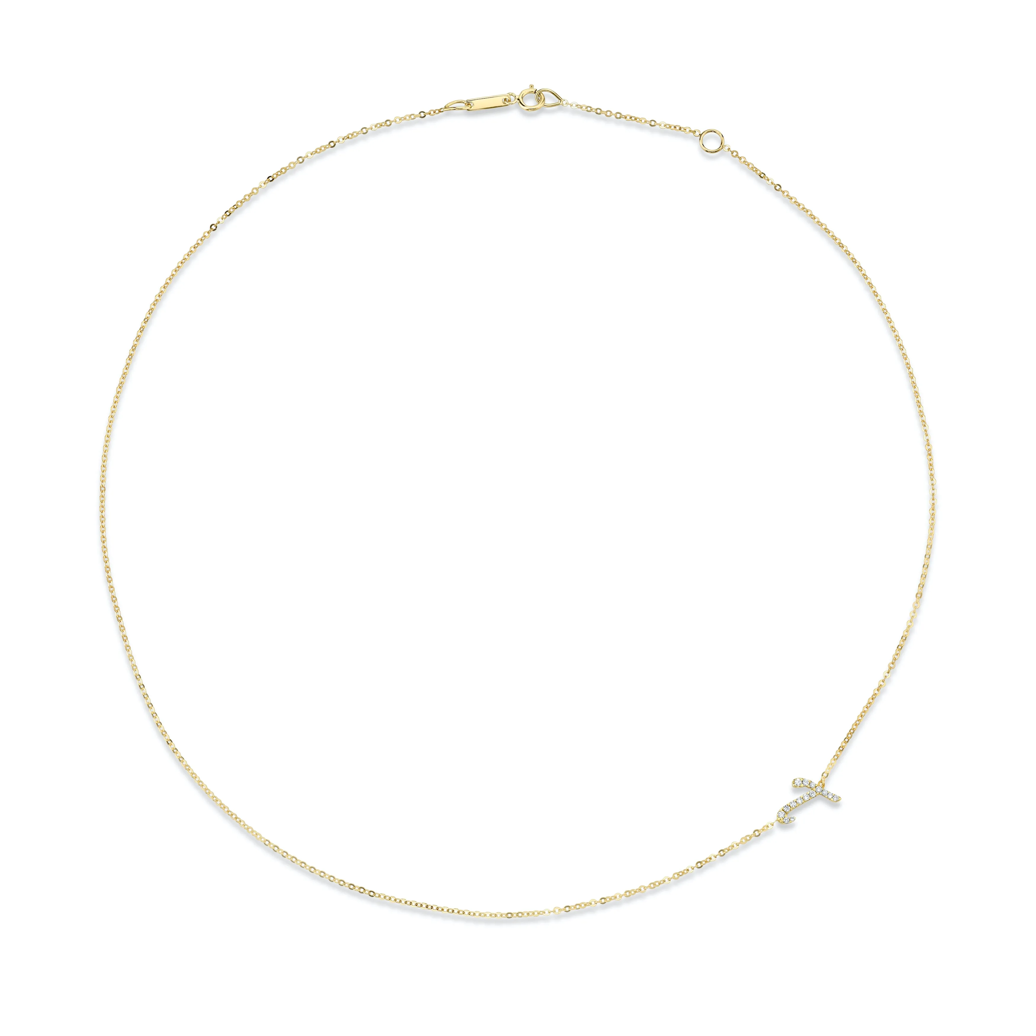 SINGLE DIAMOND INITIAL NECKLACE Anita Ko