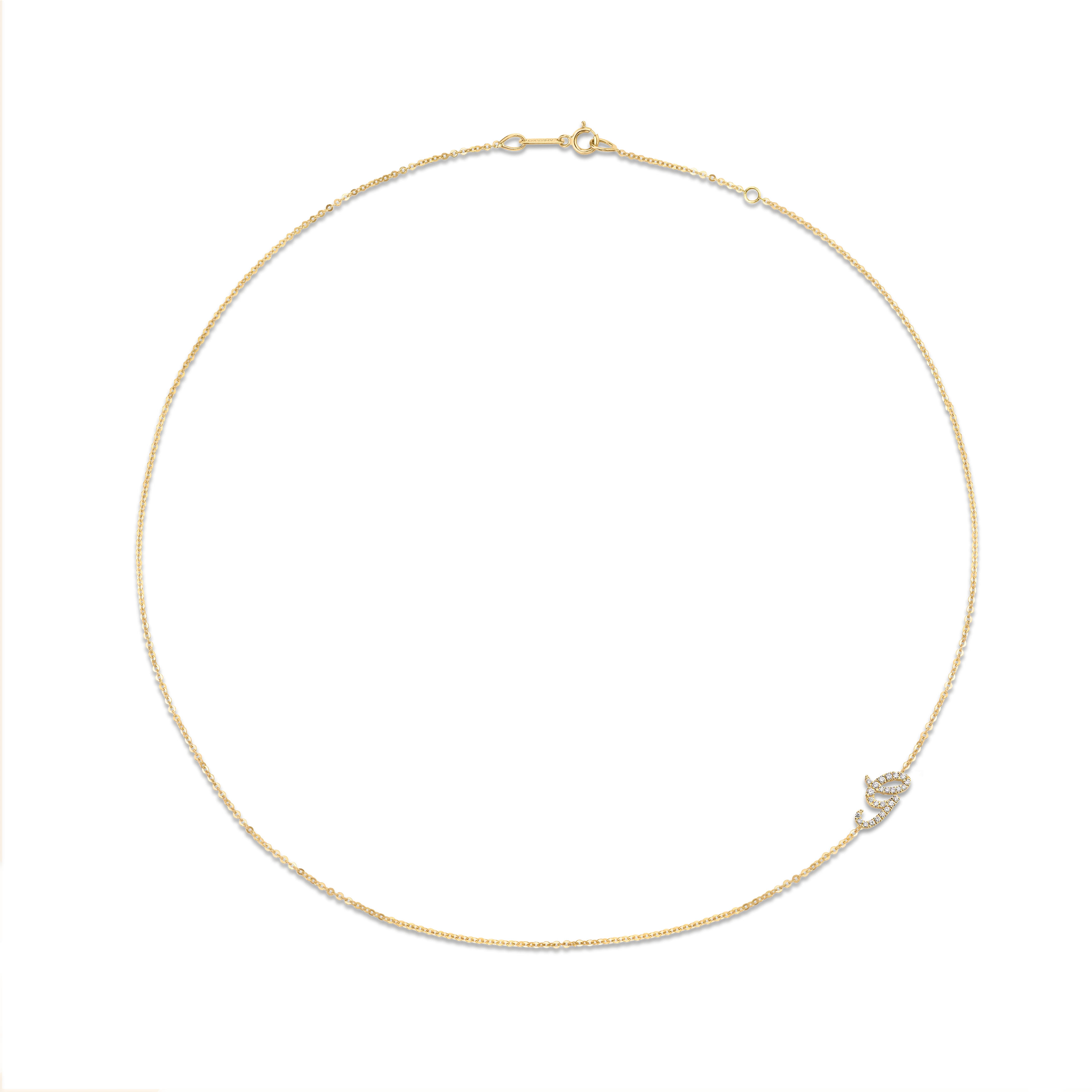 SINGLE DIAMOND INITIAL NECKLACE Anita Ko