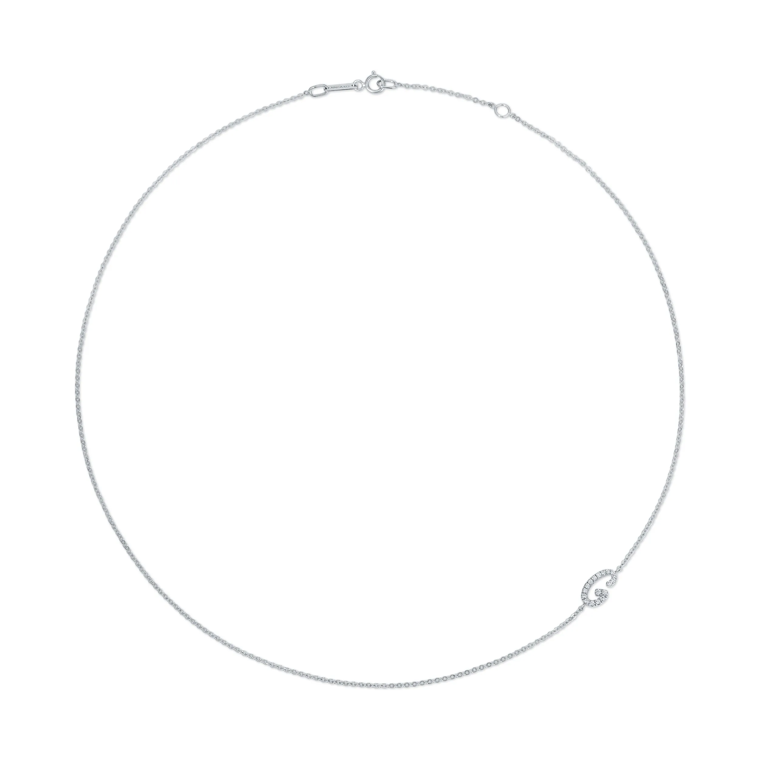 SINGLE DIAMOND INITIAL NECKLACE Anita Ko