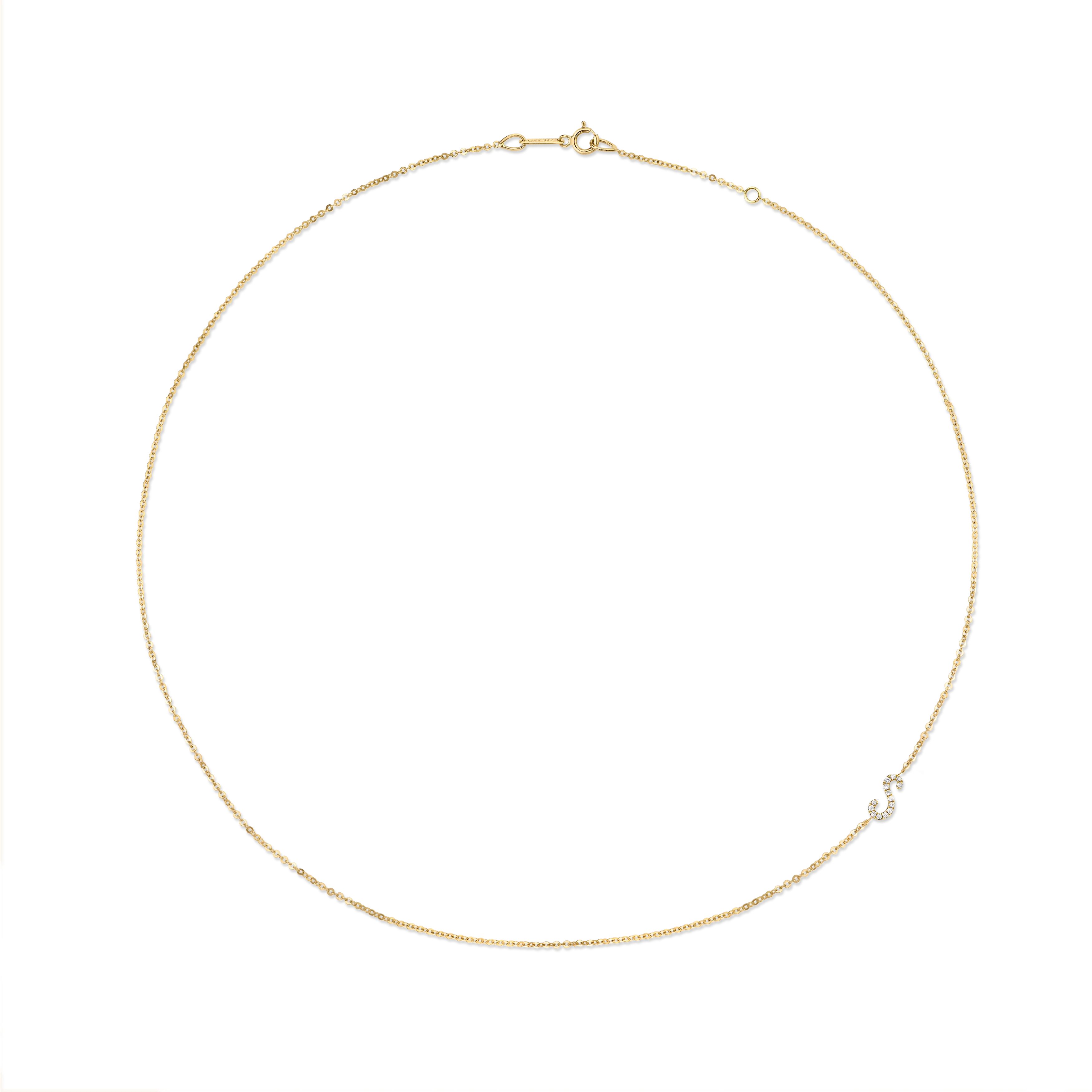 SINGLE DIAMOND INITIAL NECKLACE Anita Ko