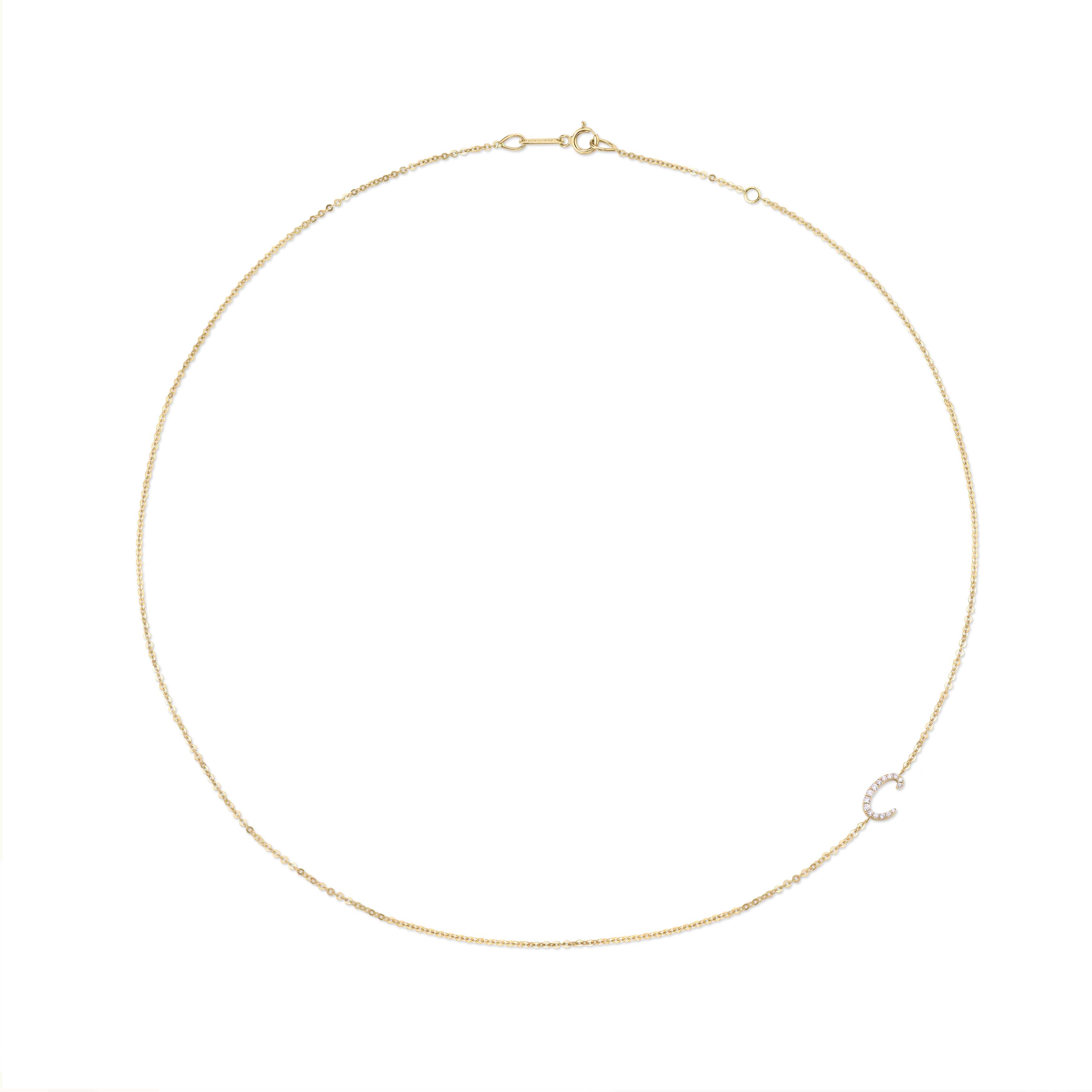 SINGLE DIAMOND INITIAL NECKLACE Anita Ko