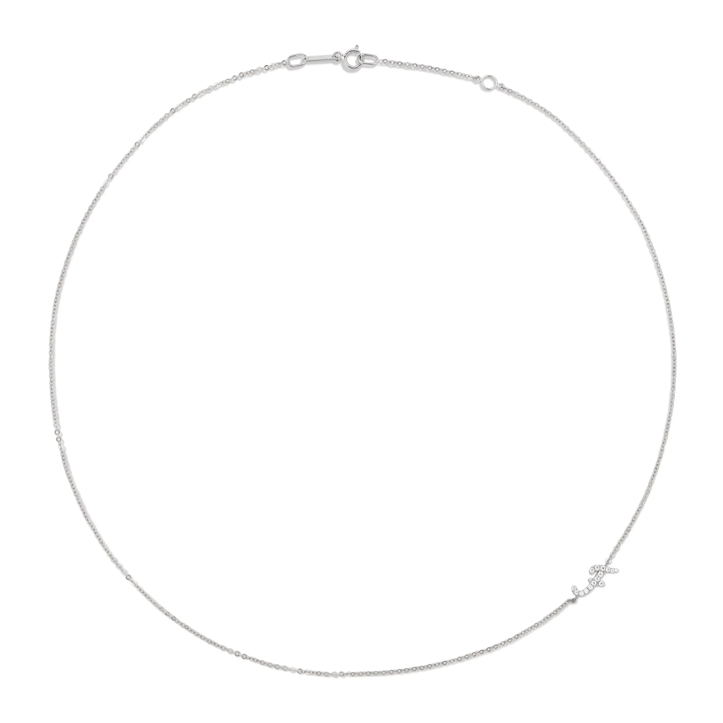 SINGLE DIAMOND INITIAL NECKLACE Anita Ko