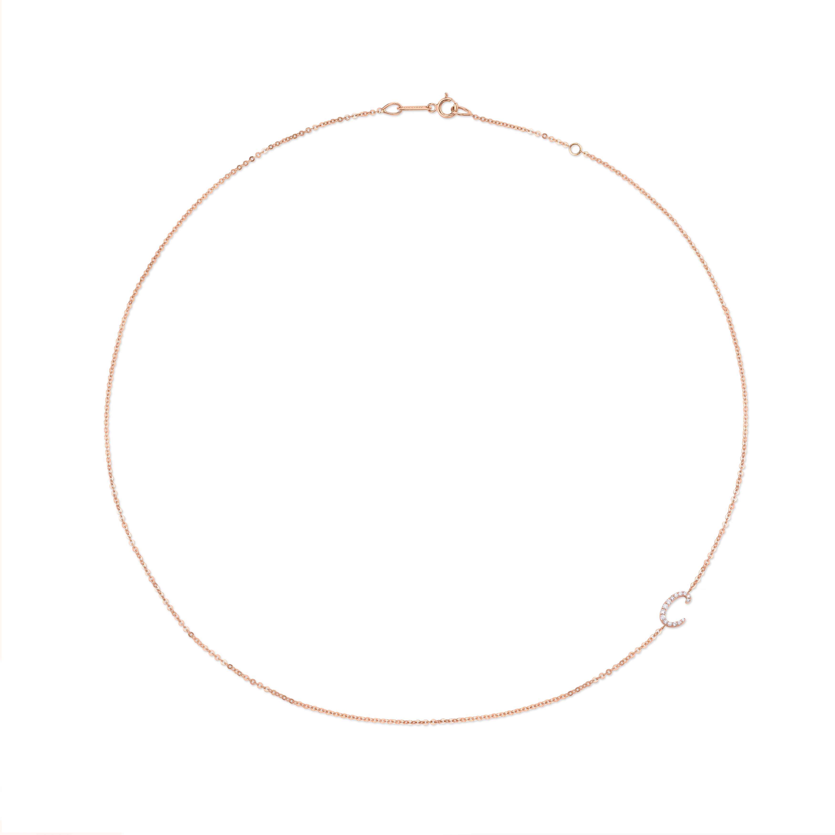 SINGLE DIAMOND INITIAL NECKLACE Anita Ko