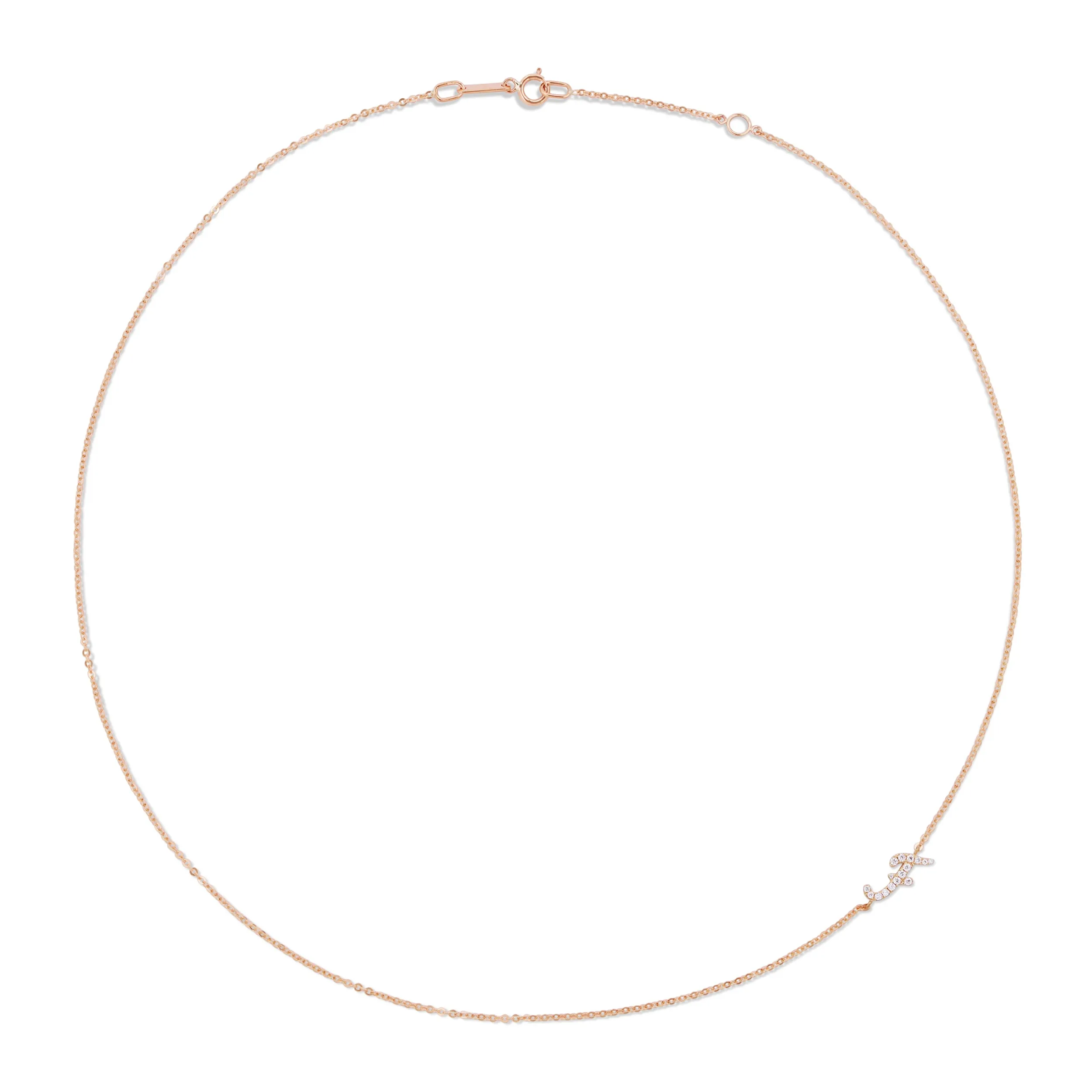 SINGLE DIAMOND INITIAL NECKLACE Anita Ko
