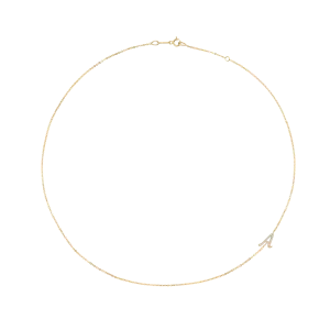 SINGLE DIAMOND INITIAL NECKLACE Anita Ko