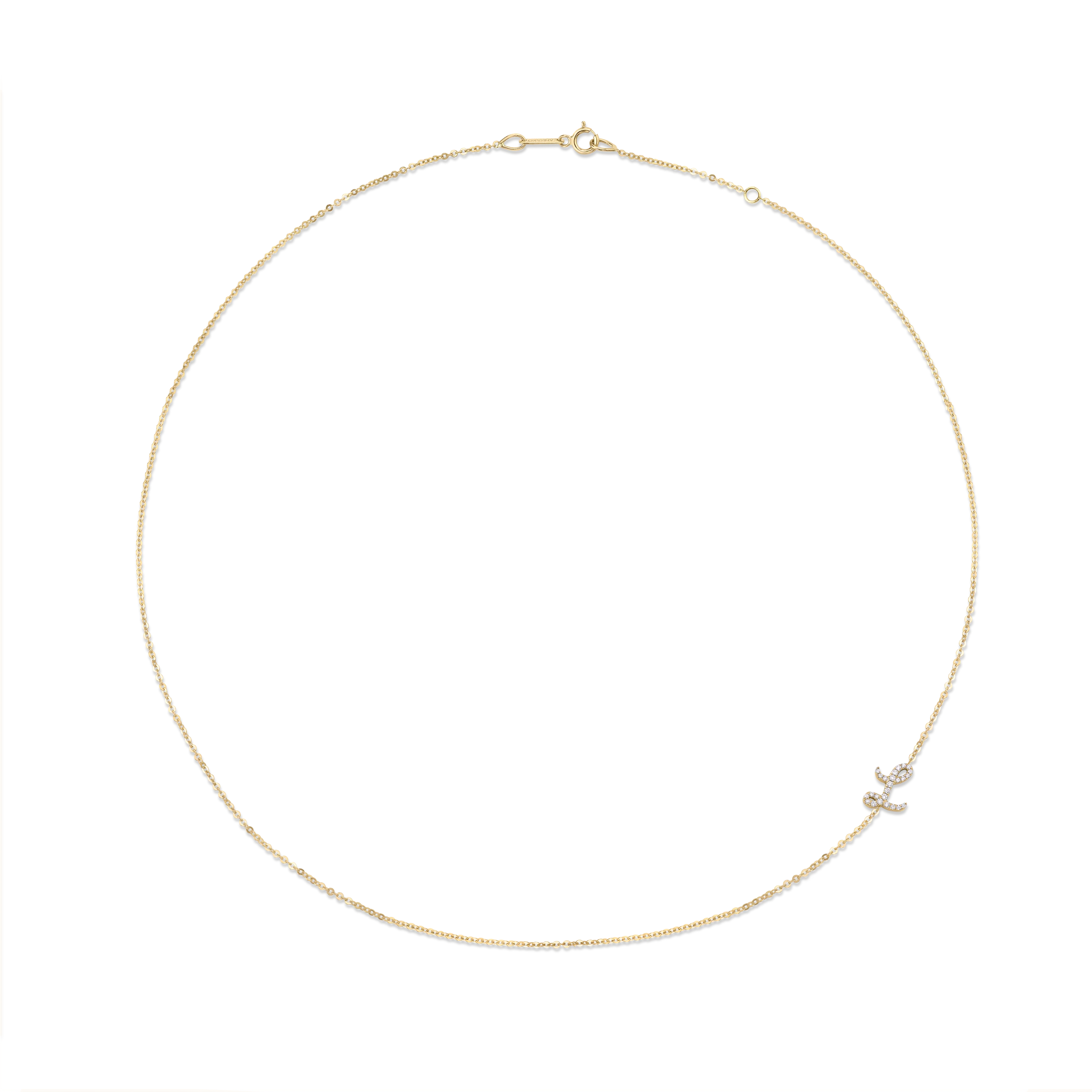 SINGLE DIAMOND INITIAL NECKLACE Anita Ko