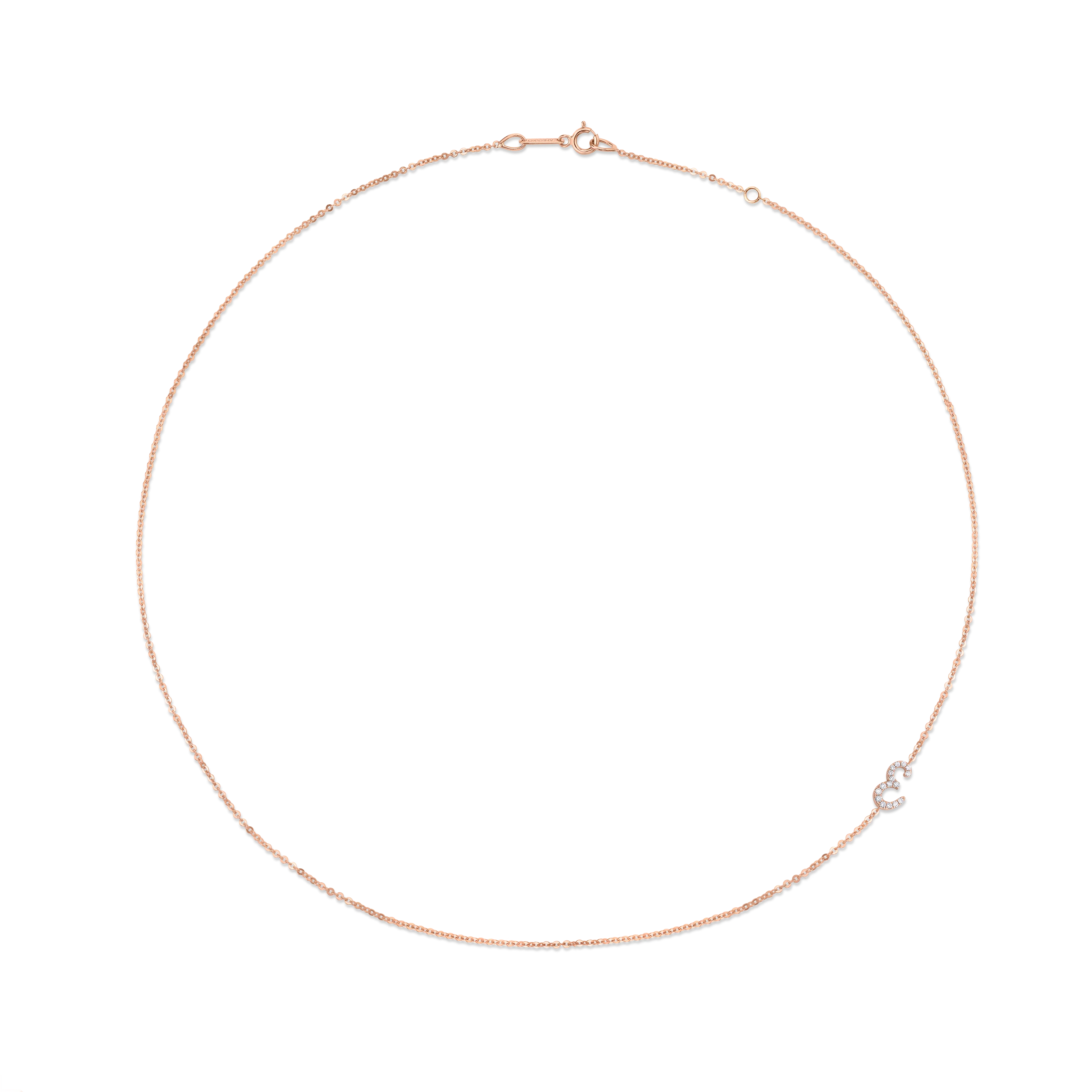SINGLE DIAMOND INITIAL NECKLACE Anita Ko