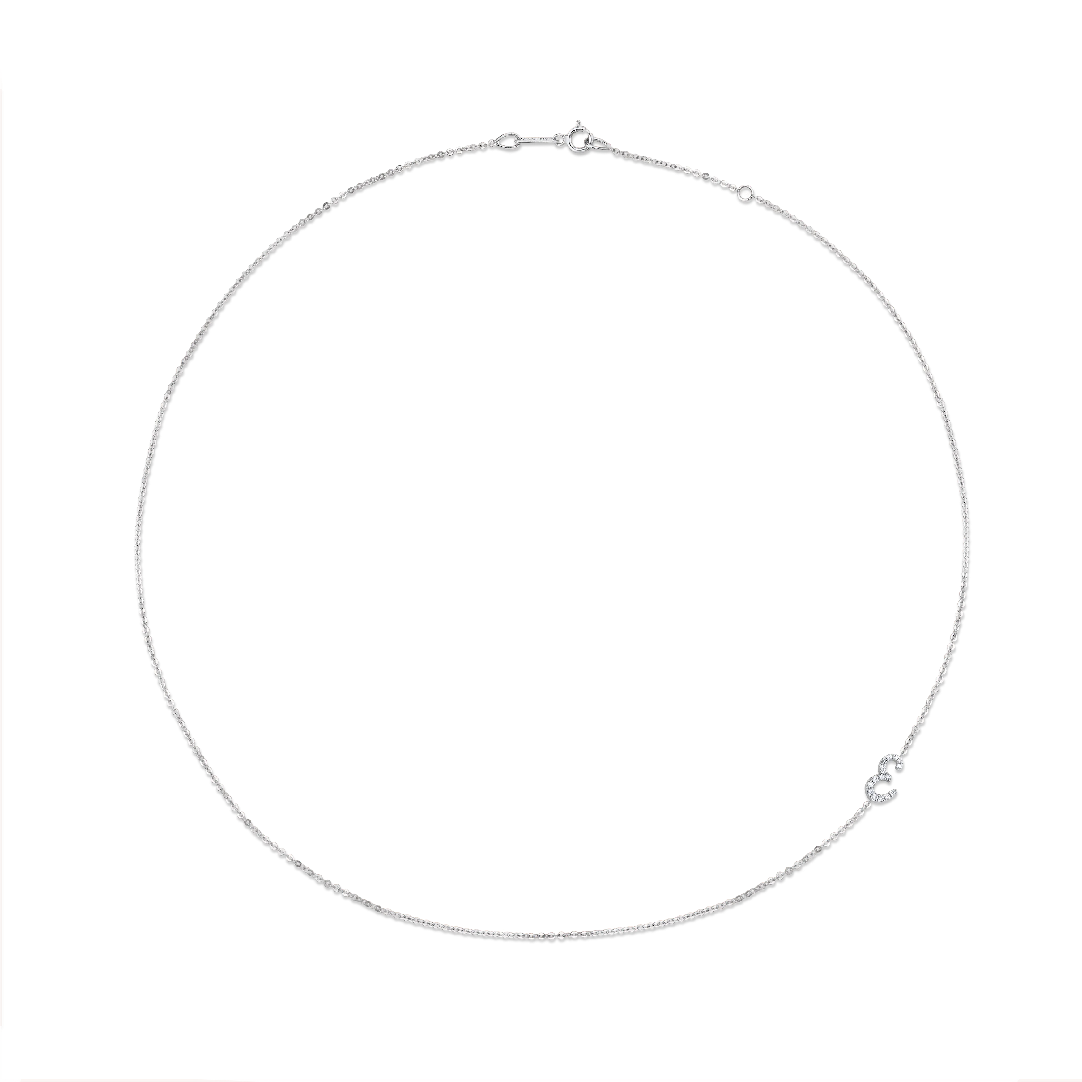 SINGLE DIAMOND INITIAL NECKLACE Anita Ko