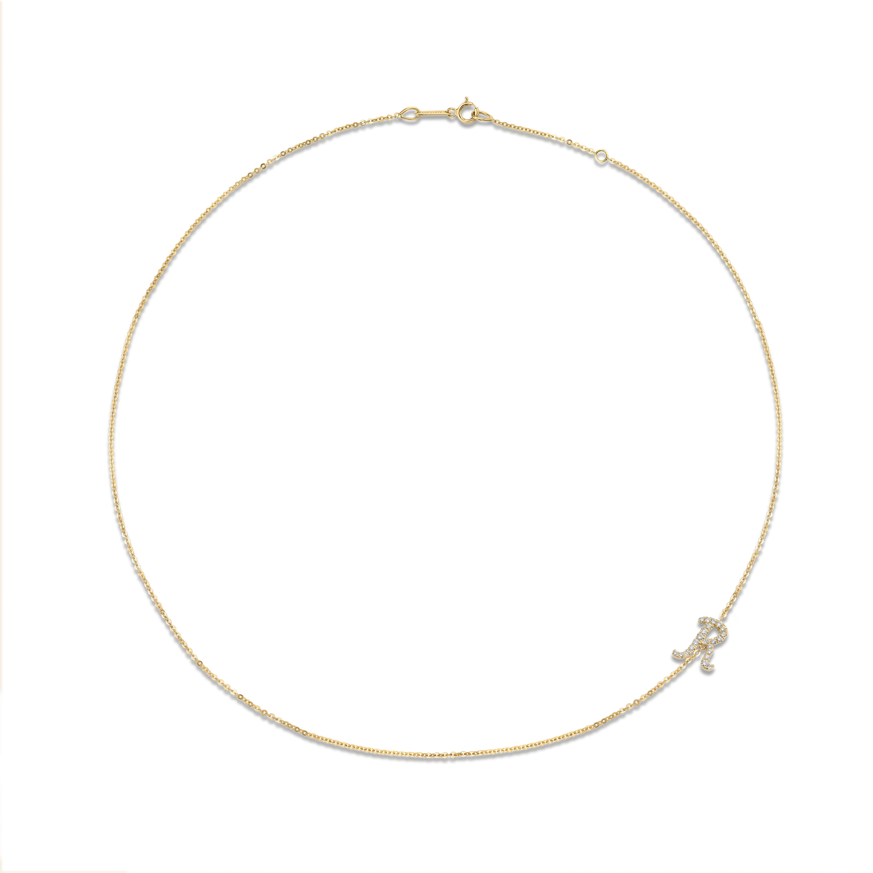SINGLE DIAMOND INITIAL NECKLACE Anita Ko